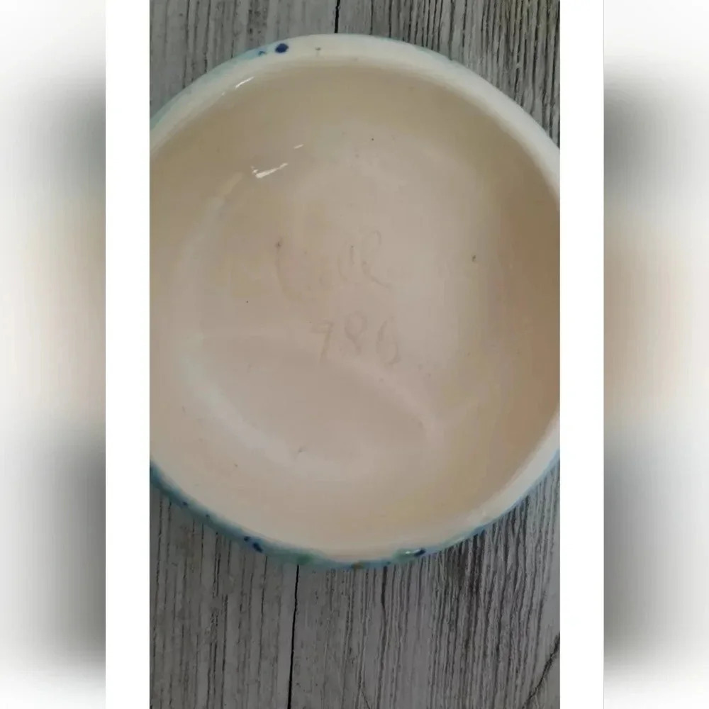 Ginger Jar Handcrafted Signed Medium Blue Colorful Splash Jar - Picture 8 of 8